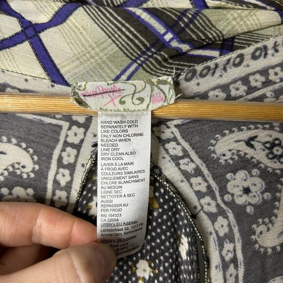 Free People American Pie Kimono Patchwork Duster Women's One Size Hippie Boho - Picture 7 of 10